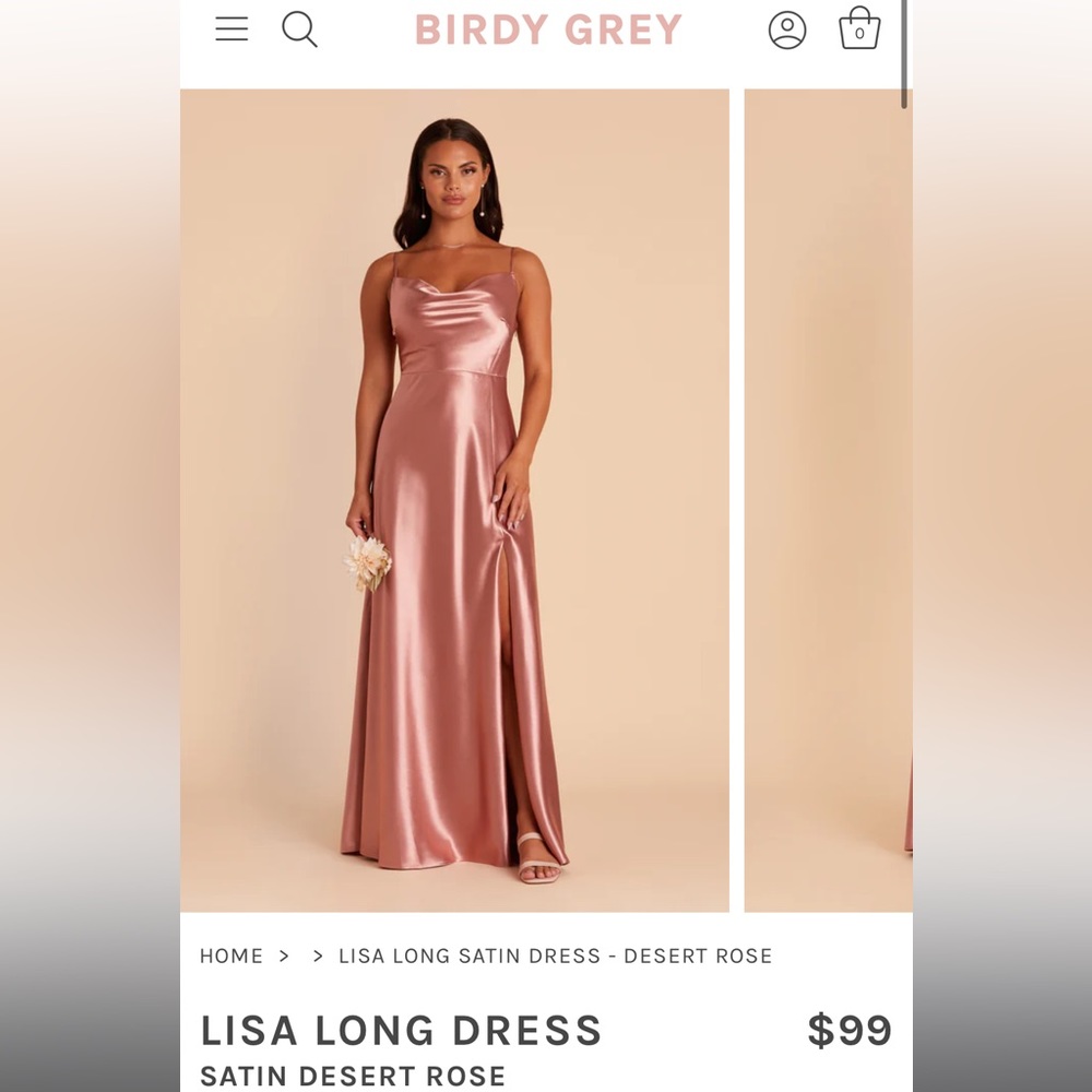 Birdy Grey Small SATIN DESERT ROSE bridesmaid dress